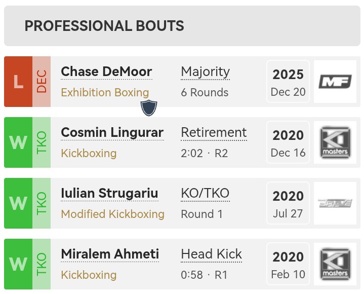 thePAXWAX's tweet image. 🚨Why Andrew Tate chose to fight in 2025?

Because he tried to do what he already done in 2020, STAGED FIGHTS with taxi drivers in the super corrupt arena RXF Romania.

Look to the fight history of his 3 opponents from 2020!

1/3
 tapology.com/fightcenter/fi…