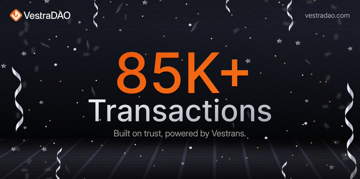 vestra_dao's tweet photo. Over 85,375 transactions recorded for Vestra on the @ethereum network.

Eyes on 100K+ 🎯👀

https://t.co/UU9mAq7Jlk https://t.co/79EaD6clfH