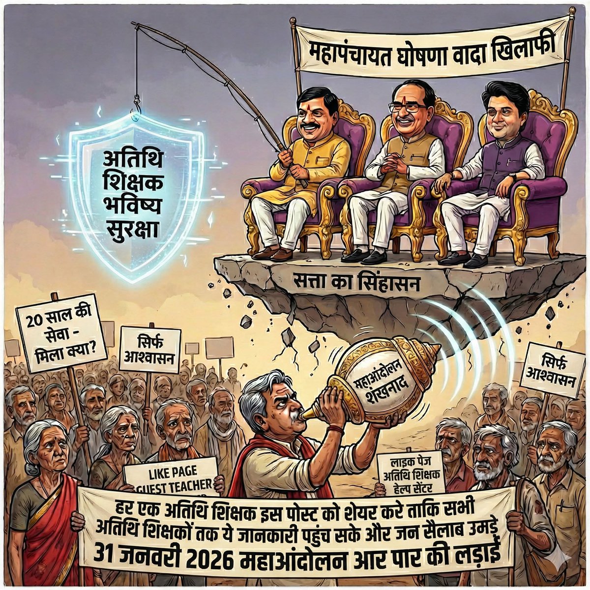 मध्यप्रदेश सरकार अब अतिथि शिक्षको को लॉलीपॉप देना बंद करे
अनुभवी अतिथि शिक्षकों को वरिष्ठता के आधार पर नियमित करे
कब तक #अतिथि_शिक्षक सरकार पर भरोसा करें
अब बहुत हुआ अब अतिथि शिक्षक इंतज़ार नही करेंगे अब सरकार को मजबूर कर देंगे निर्णय लेने के लिए 
अब होगा नियमितीकरण
<a href="/pcsharmainc/">P. C. Sharma</a>
