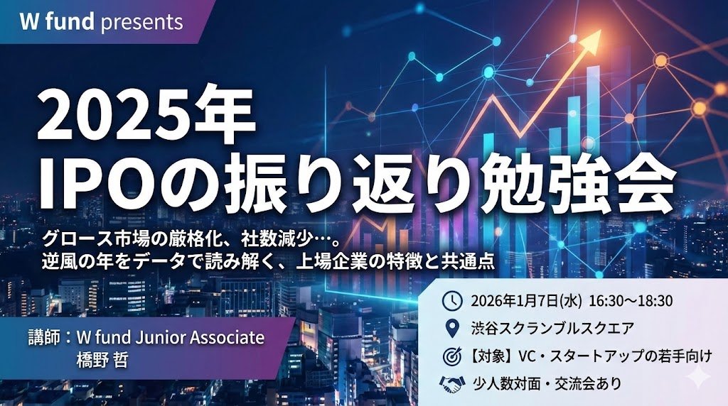 年明けに2025年のIPOについて振り返る会を開催します。

対象は若手のキャピタリストやスタートアップ関係者（プロ筋お断りw）、ご興味ある方は是非ご参加ください！

forms.gle/KDsbThfaqqFMTB…