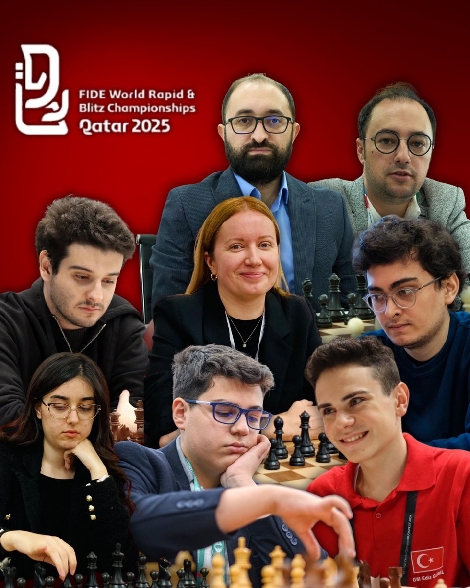tsfresmi's tweet photo. Milli Sporcularımız Dünya Sahnesinde

Milli sporcularımız, dünya satrancının en prestijli organizasyonlarından biri olan Dünya Hızlı ve Yıldırım Satranç Şampiyonası için yarın Katar’da ilk hamlelerini yapacak. Türkiye’den 8 milli sporcu, başkent Doha’da düzenlenecek dev şampiyonada ülkemizi gururla temsil edecek.

Organizasyonda, 26–28 Aralık tarihleri arasında Hızlı Satranç, 29–30 Aralık tarihleri arasında ise Yıldırım Satranç m��sabakaları oynanacak. 

Şampiyonanın genel kategorisinde ülkemizi; GM Yağız Kaan Erdoğmuş, GM Ediz Gürel, GM Mustafa Yılmaz, GM Emre Can, GM Vahap Şanal ve GM Cem Kaan Gökercan temsil edecek. 

Kadınlar kategorisinde ise ülkemizi IM Ekaterina Atalık ile WIM Gülenay Aydın, Türkiye adına mücadele edecek.

Milli sporcularımıza dünya sahnesinde başarılar diliyor, ay-yıldızlı bayrağımızı en iyi şekilde temsil edeceklerine yürekten inanıyoruz.