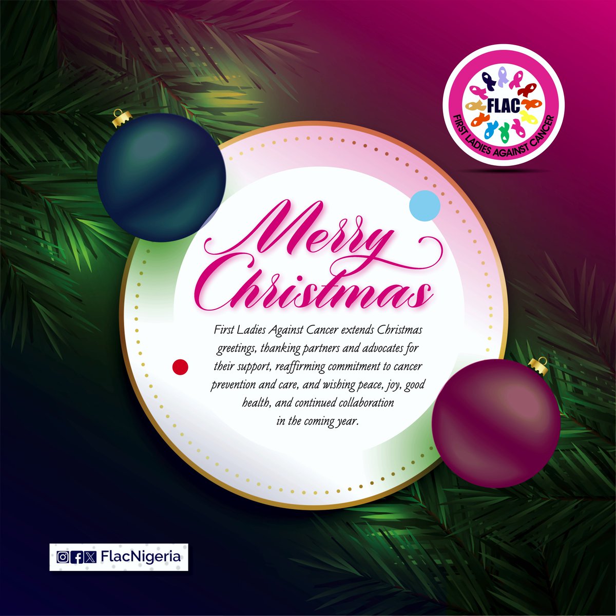FlacNigeria's tweet photo. Wishing you a beautiful holiday season and a New Year filled with peace and happiness. Merry Christmas! 🎄

#MerryChristmas #HolidaySpirit #Christmas2025 https://t.co/pelEhUMTzb