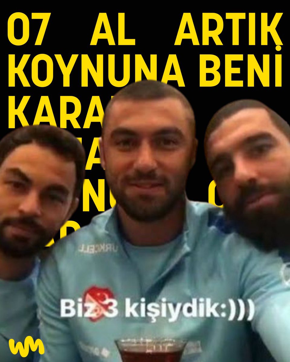 WikiMeme_tr's tweet photo. “Karam Tayfa”

Burak Yılmaz’ın Arda Turan ve Selçuk İnan ile birlikte çekilen fotoğrafı “Biz üç kişiydik :)))” notuyla Instagram hikâyesinde paylaşması, bir dönem “Karam Tayfa” olarak anılan arkadaş grubunun gündeme gelmesine ve çeşitli meme’lerin üretilmesine yol açmıştır. https://t.co/1jZ09LFdcz