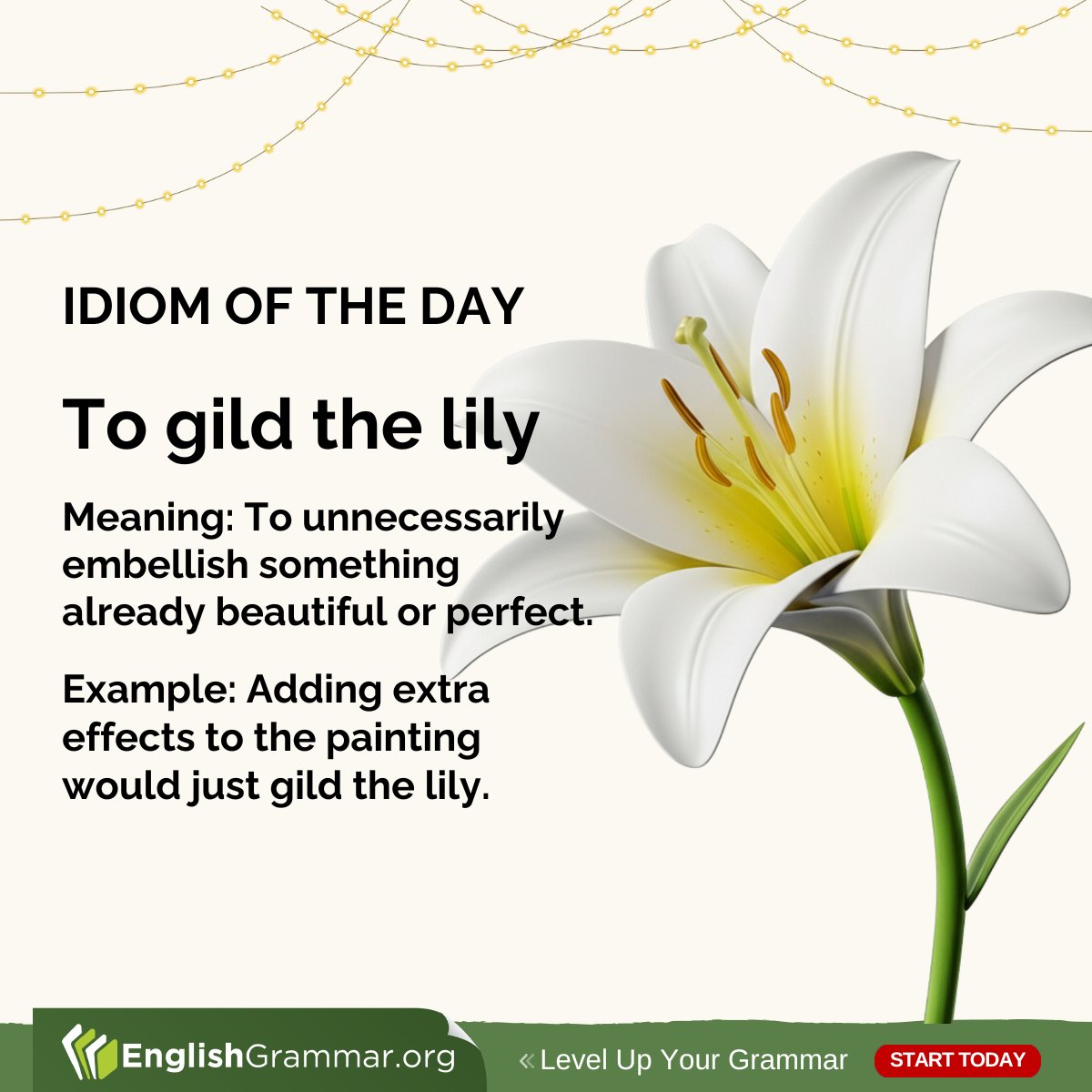 GrammarUpdates's tweet photo. To gild the lily https://t.co/UQYxf7d11T