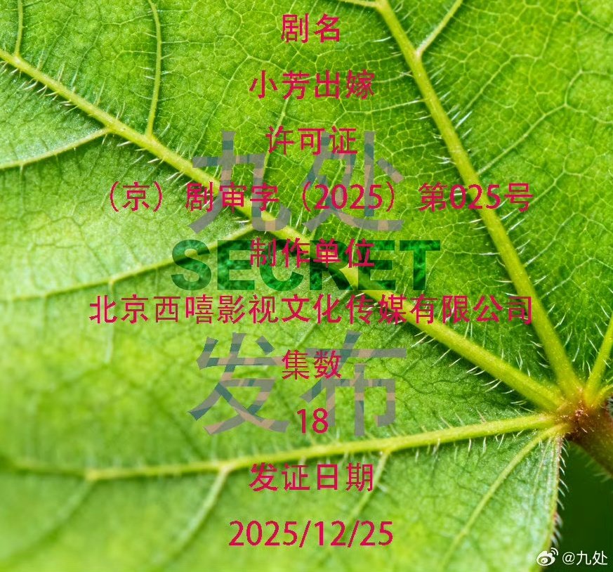 CEntMelons's tweet image. 18 EP TV series #小芳出嫁/Xiao Fang Chu Jia, has obtained distribution permit today on Dec 25.
EP count changed from 16 to 18.

Starring: #WangYinglu #XinYunlai
Director:Han Yan韩琰
Screenwriter:Pei Wei
Production: XiXi Pictures,Tencent Video