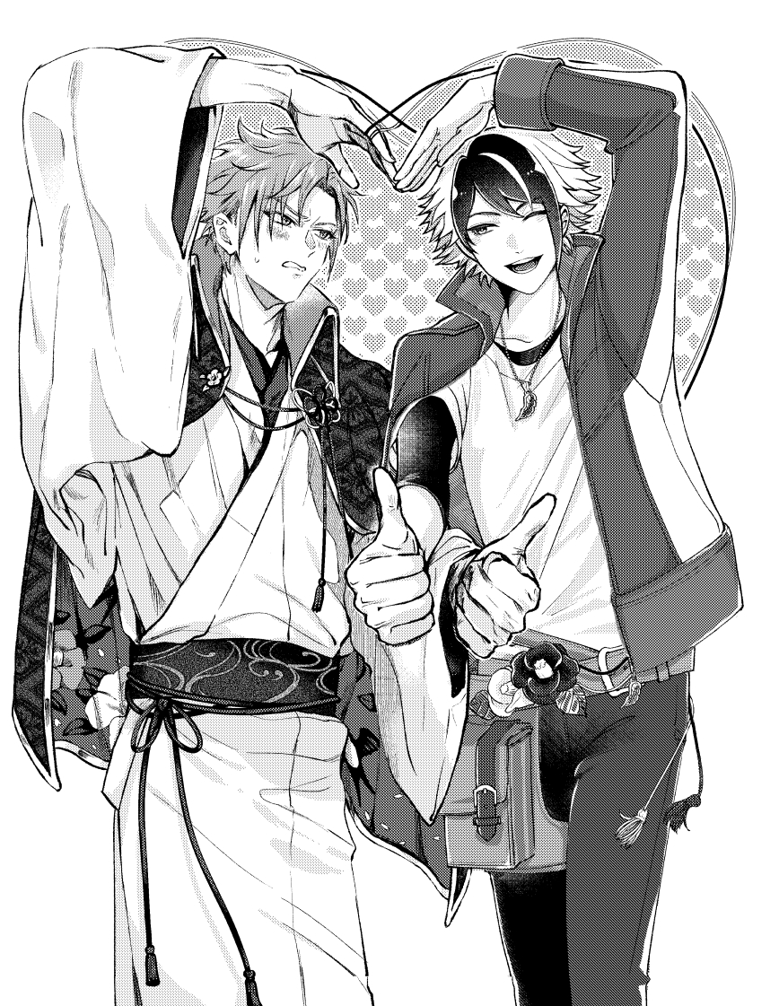 pump_1031's tweet photo. ペーパーのイラスト全体図せっかくなので見てください！
💓作ってる絵にしますか？→え？合体→フュー●ョン→でっかい💓作らせようと話が進み、槙島さんが提案してくださったハピネス構図になりました☺
合作初めてなので新鮮で楽しかったです
ラブきゃわの波動を浴びてください、メリークリスマス🎄 https://t.co/k1cBwLEbiT