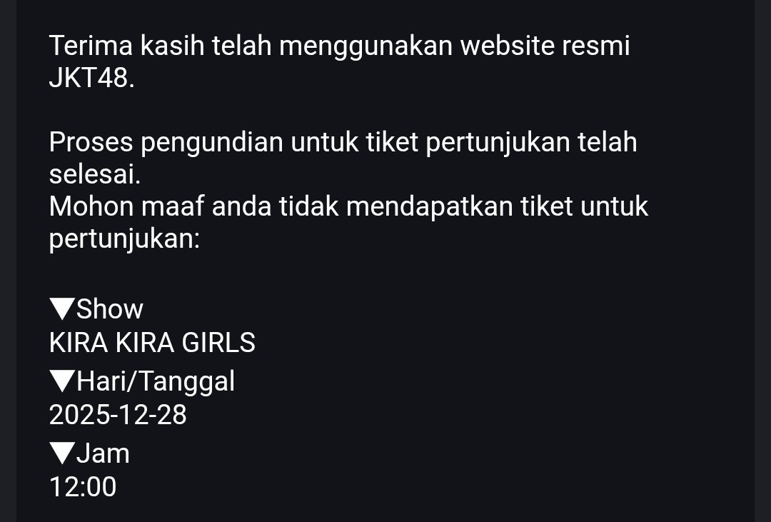 franareia__'s tweet image. Oke. Full apply semua show KKG. Tidak pernah verif KKG. 

Next kalau ada special setlist lagi, bisa dipertimbangkan special verification method juga @moshi2jkt48 . Biar rata juga, makin banyak yang bisa merasakan pengalaman ini.

Sangat menyebalkan dan sangat disayangkan.