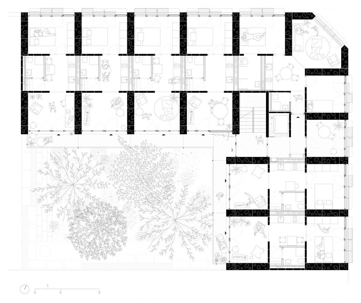 Harquitectes 
Viviendas sociales 2104 en Palma de Mallorca
arquitecturaviva.com/obras/vivienda…
Tras la inevitable demolición de la escuela que ocupaba el solar se construyó un bloque de viviendas para mayores. Los restos cerámicos y de hormigón se emplearon en la cimentación y el marés se