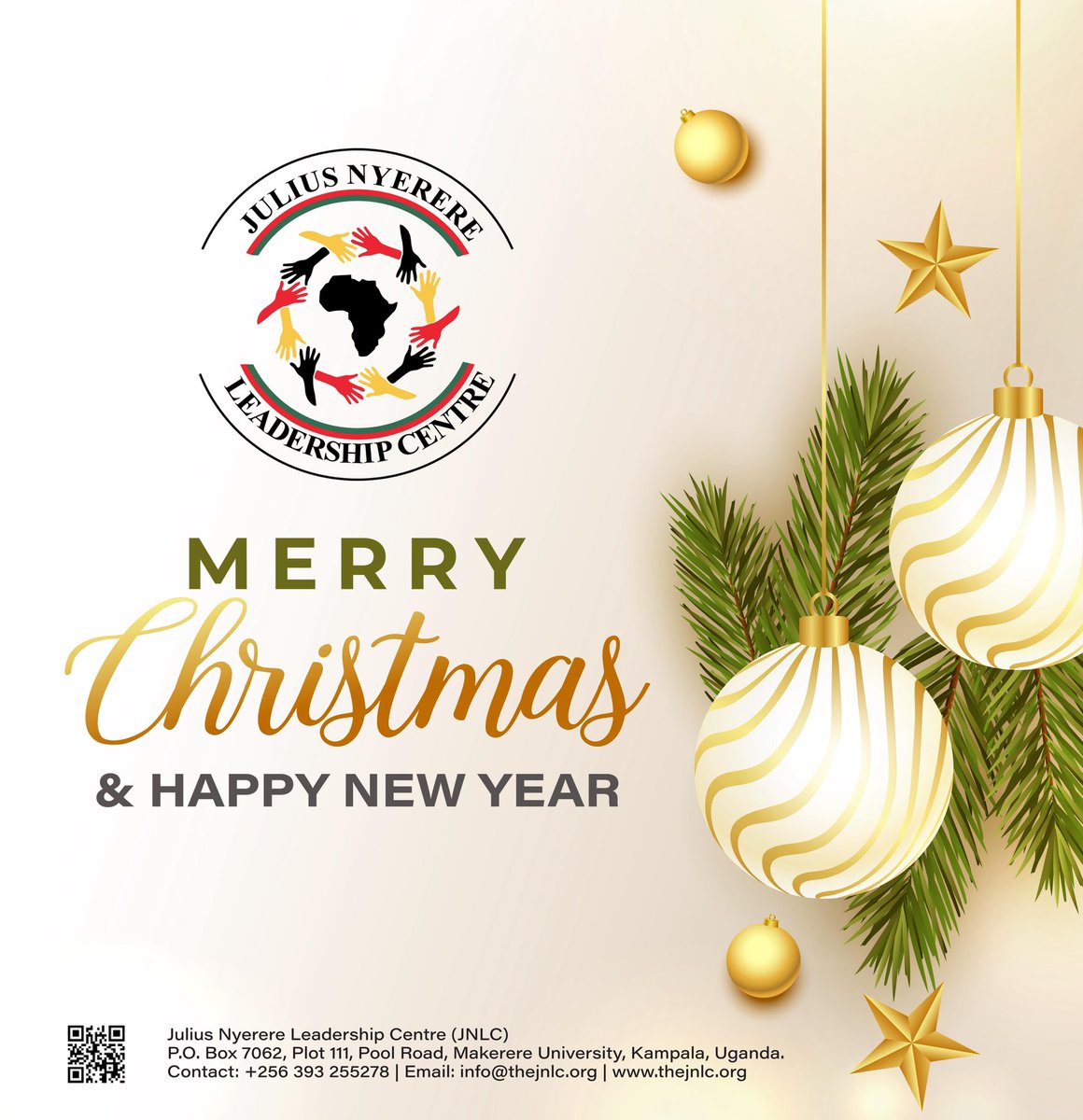 Seasonal greetings to you all. <a href="/TheJNLC/">Julius Nyerere Leadership Centre (JNLC)</a> wishes you a Merry Christmas and Prosperous New Year 2026 full of joy, love, peace, and abounding grace.