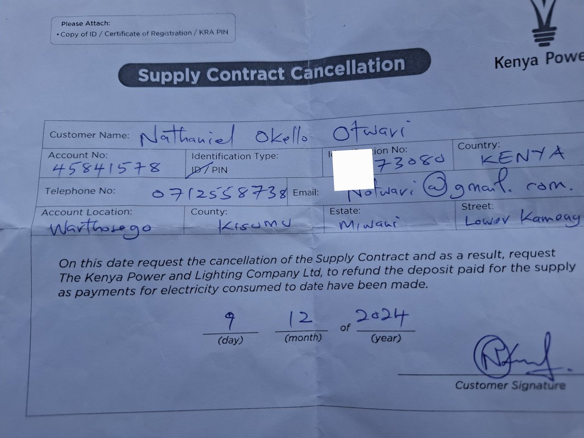 nathanielOdufa's tweet photo. @KenyaPower_Care So i had this meter closed in 2024 and followed the due procedure, i woke up today and found you guys have sent me a bill. Are you guys normal?? https://t.co/cgJSSaAGzX