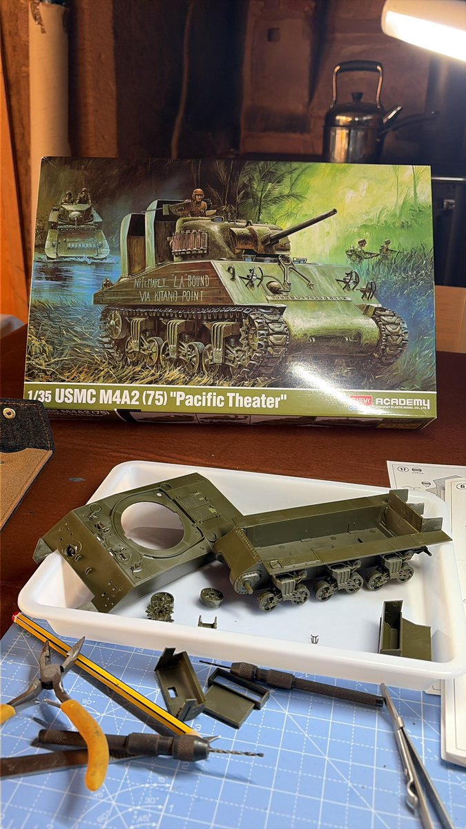 MutleyPhil's tweet photo. #FestiveTankChallenge2025 Merry Xmas all. Bit late getting started but underway now. Thought I would do something pacific focussed as reading about Pellelieu https://t.co/O66Etj9Yox
