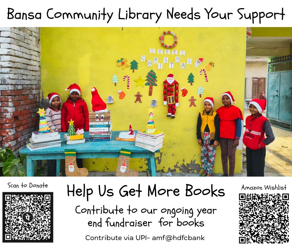 BansaLibrary's tweet photo. Celebrate this festive season, help us bring books to our readers. At our free Library, thousands of children, first-generation learners, are waiting for their wish listed books. You can contribute directly: https://t.co/v4dfFokeFW or send books via Amazon-https://t.co/LCNLVJ1FPL https://t.co/lFRJdb7GSu