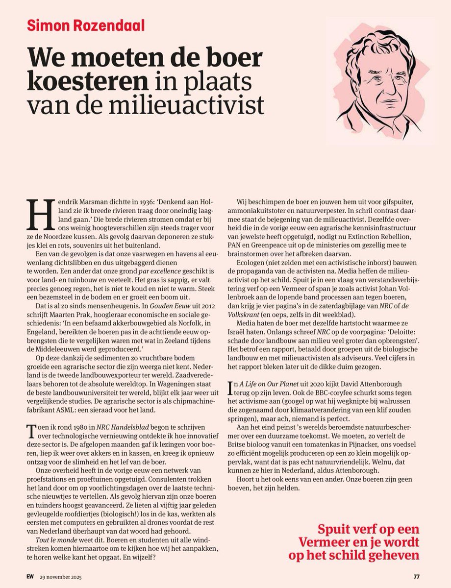 Zo op Eerste Kerstdag een mooie overdenking van #SimonRozendaal ook voor het nieuwe jaar: We moeten de boer koesteren ipv verjagen!