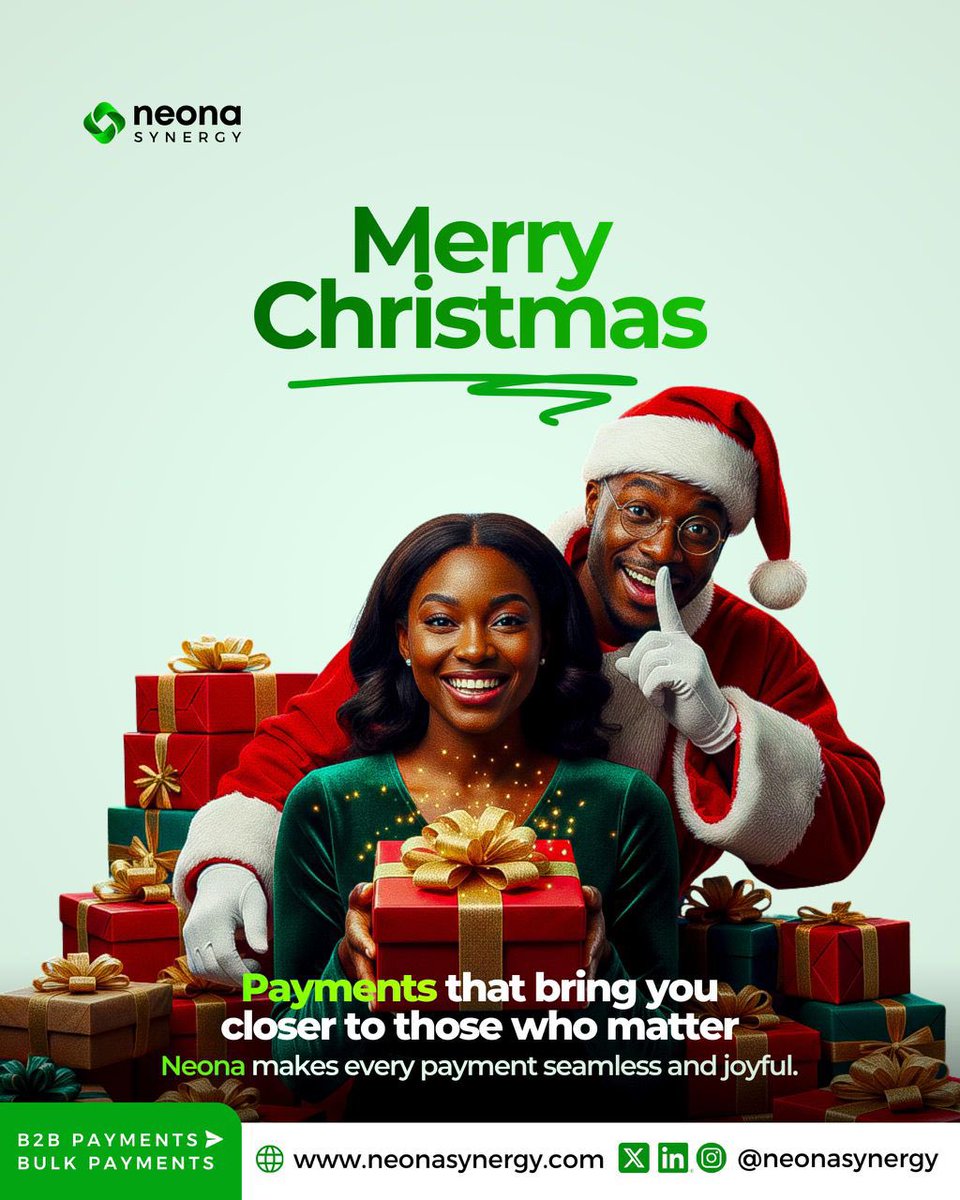 Because the best gifts aren’t just wrapped they’re delivered.
Seamless payments. Smarter business. Merry Christmas from Neona. Visit us at neonasynergy.com🎁
