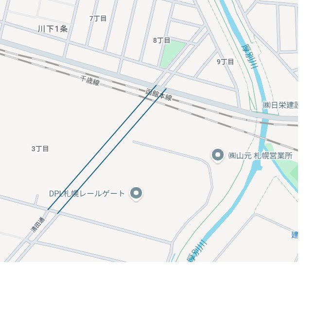 kkushimo's tweet image. けっこう前から不思議に思っていること。
流通団地の清田通。JR線を越えた先もほんの少しだけ、それらしい道があるのだが…… 
厚別川越えてからも山本通の直前まで、さらに少し続いている。