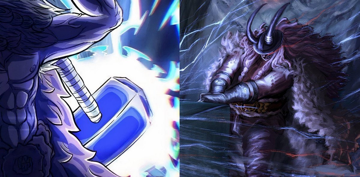 WorstGenHQ's tweet image. #ONEPIECE1170 
The reason no one could ever eat the Legendary Fruit of Elbaf is because Ragnir protected it.
Loki and Ragnir have an extreme fight and Loki barely manages to "defeat" it.
Even Harald was only convinced that he could defeat Ragnir after because he got Imu's powers.