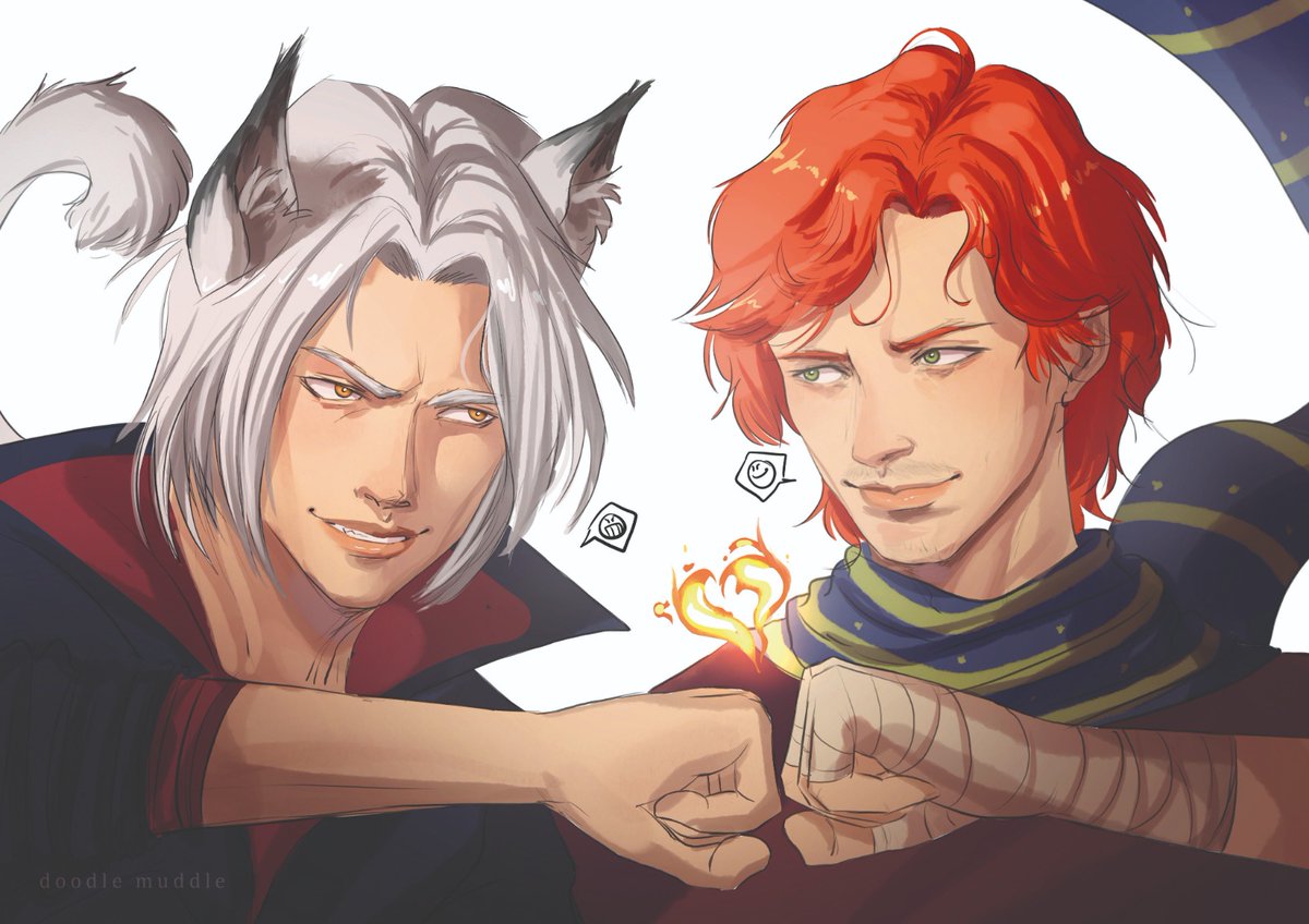 doodlemuddle's tweet photo. i drew a picture of our OCs for my partner!! Say hi to Luther and Noah, they are besties uwu https://t.co/bxQCzy6mJR