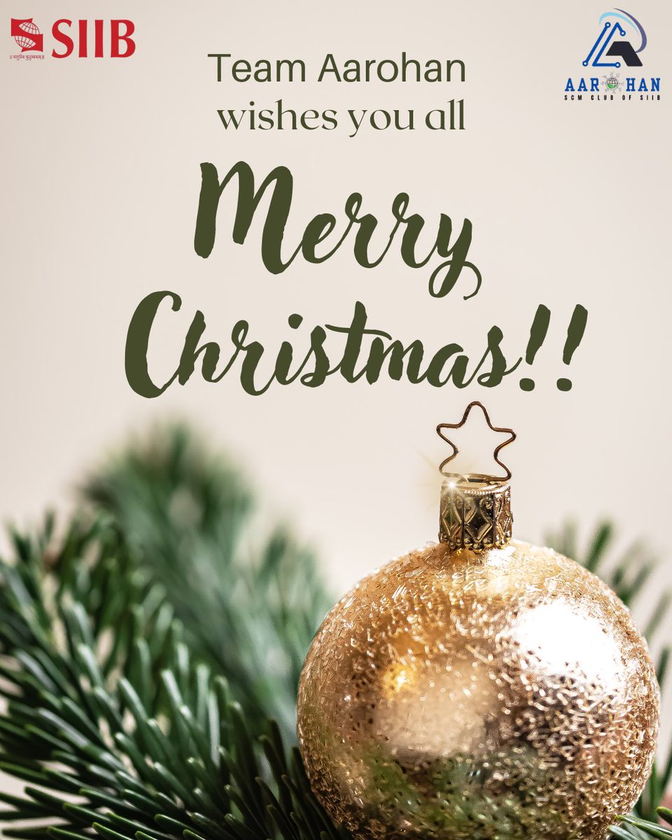 aarohan_siib's tweet photo. ❄️☃️From North Pole to your doorstep.. Powered by elves, data, and a legendary supply chain! Zero Delays.
Maximum Joy.
Team Aarohan Wishes you all, Merry Christmas!

#Christmas #MerryChristmas
#Symbiosis #International #Business
#Aarohan #SCMClub #MBA
#MBALife #SIIB #Pune https://t.co/vuzPt9obDt