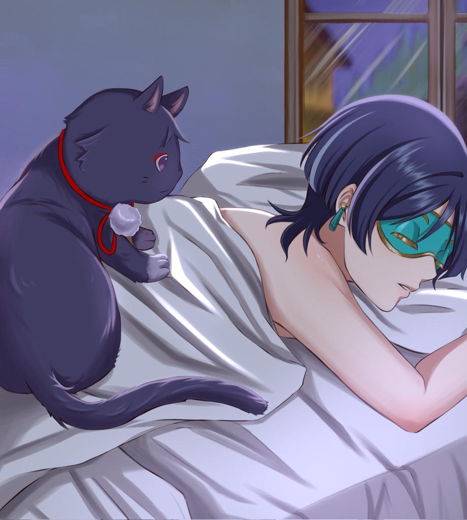 full render c0mm for @/KunikuHoochie thank you sm 💙🩷💚 #scaramouche