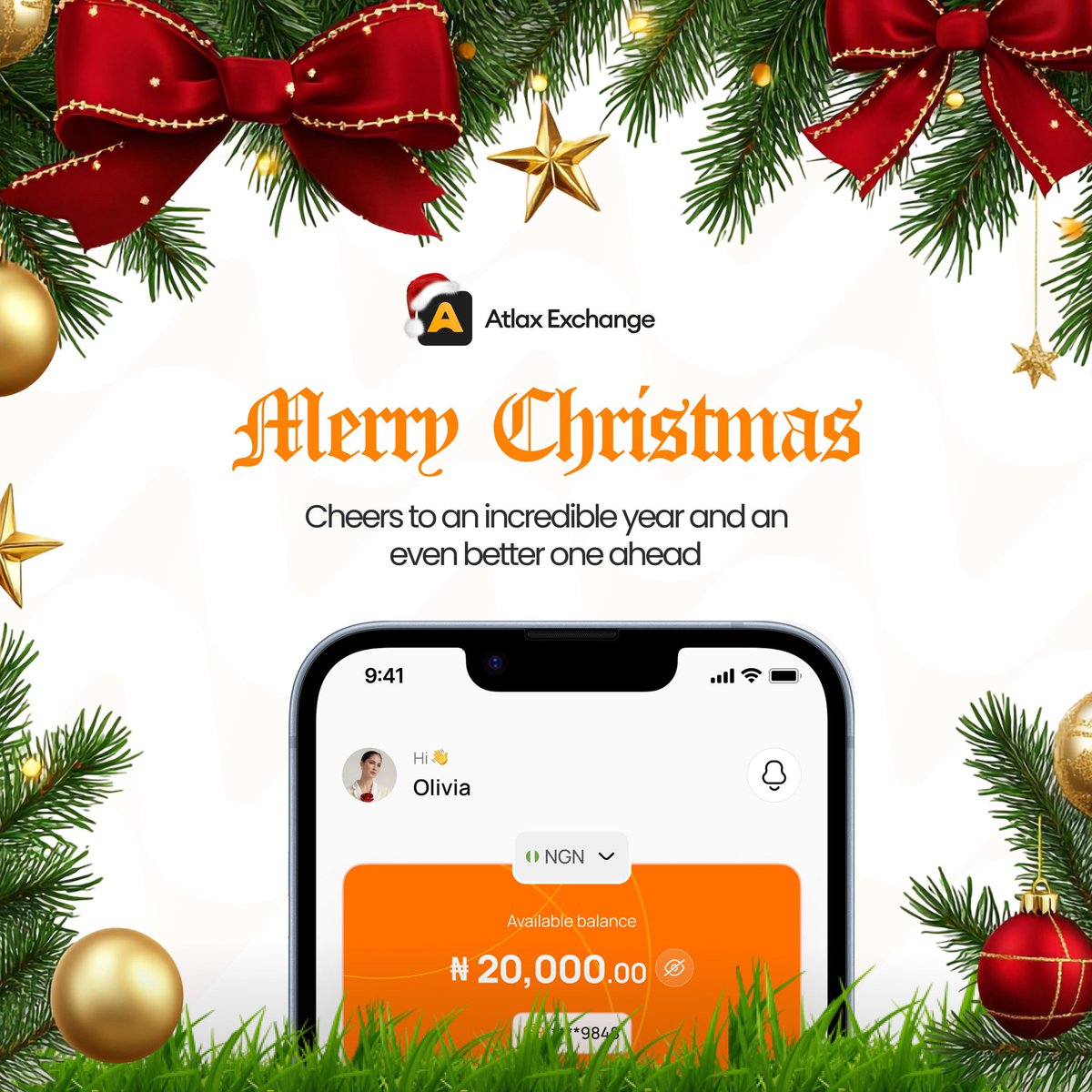 Atlaxchange's tweet photo. Merry Christmas from all of us at Atlax Exchange 🎄✨
Thank you for being part of our journey this year. Here’s to shared wins, smooth payments, and an even brighter year ahead. https://t.co/FoR8RJbqVy