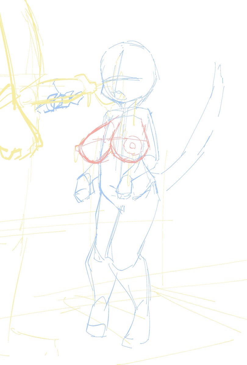 支援サイト用エロ落書きのラフ 