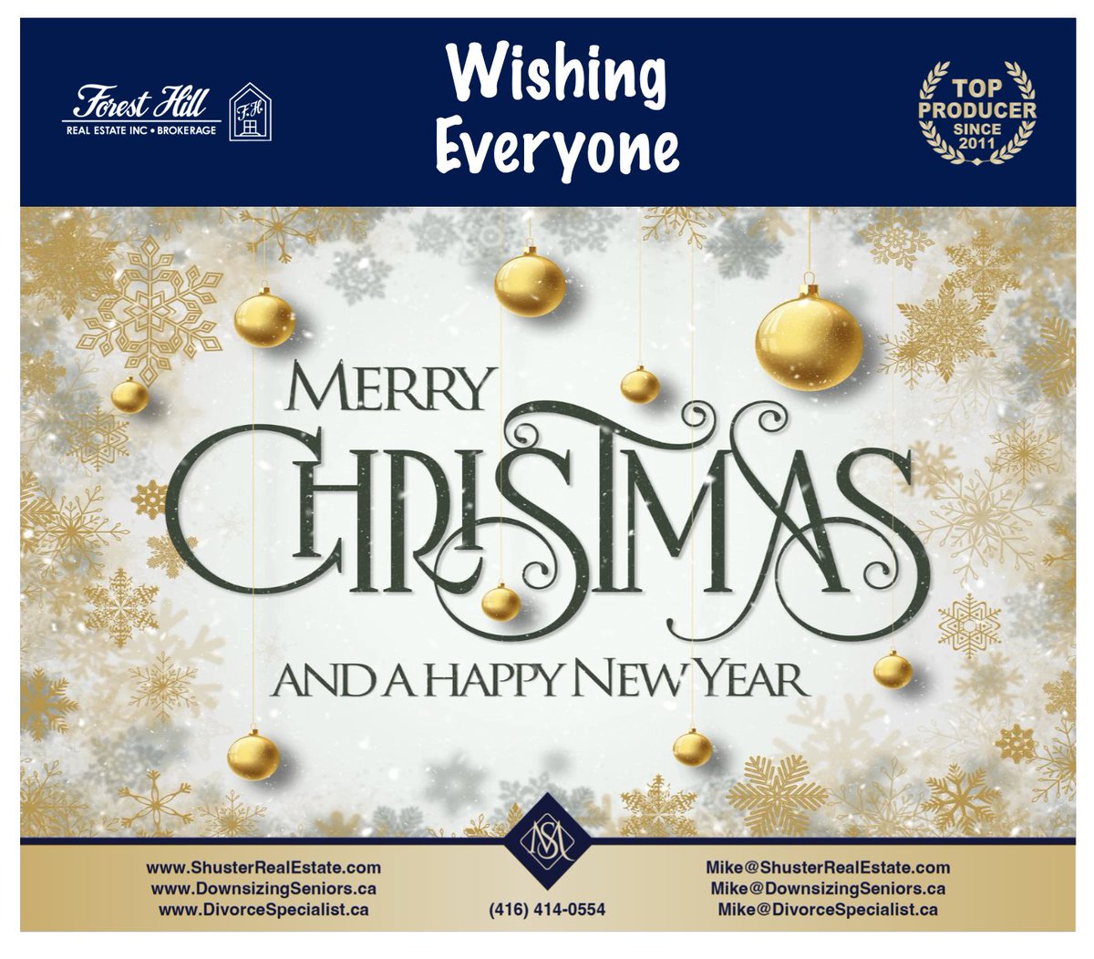 ShusterGroup's tweet photo. To everyone who celebrates, I'm sending warmest wishes for peace and happiness, warmth and love, laughter and good cheer, to you and yours this  Christmas and holiday season! https://t.co/aYEl11R1jP