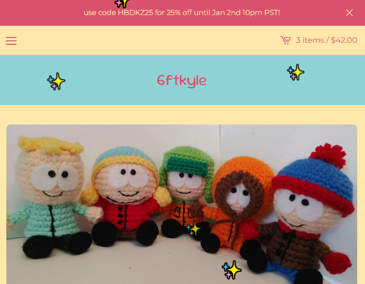 6ftkyle's tweet image. its my birthday 🎉so i'm running a sale for the weird liminal week between christmas and new years! use code HBDKZ25 for 25% off until Jan 2nd 10pm PST!