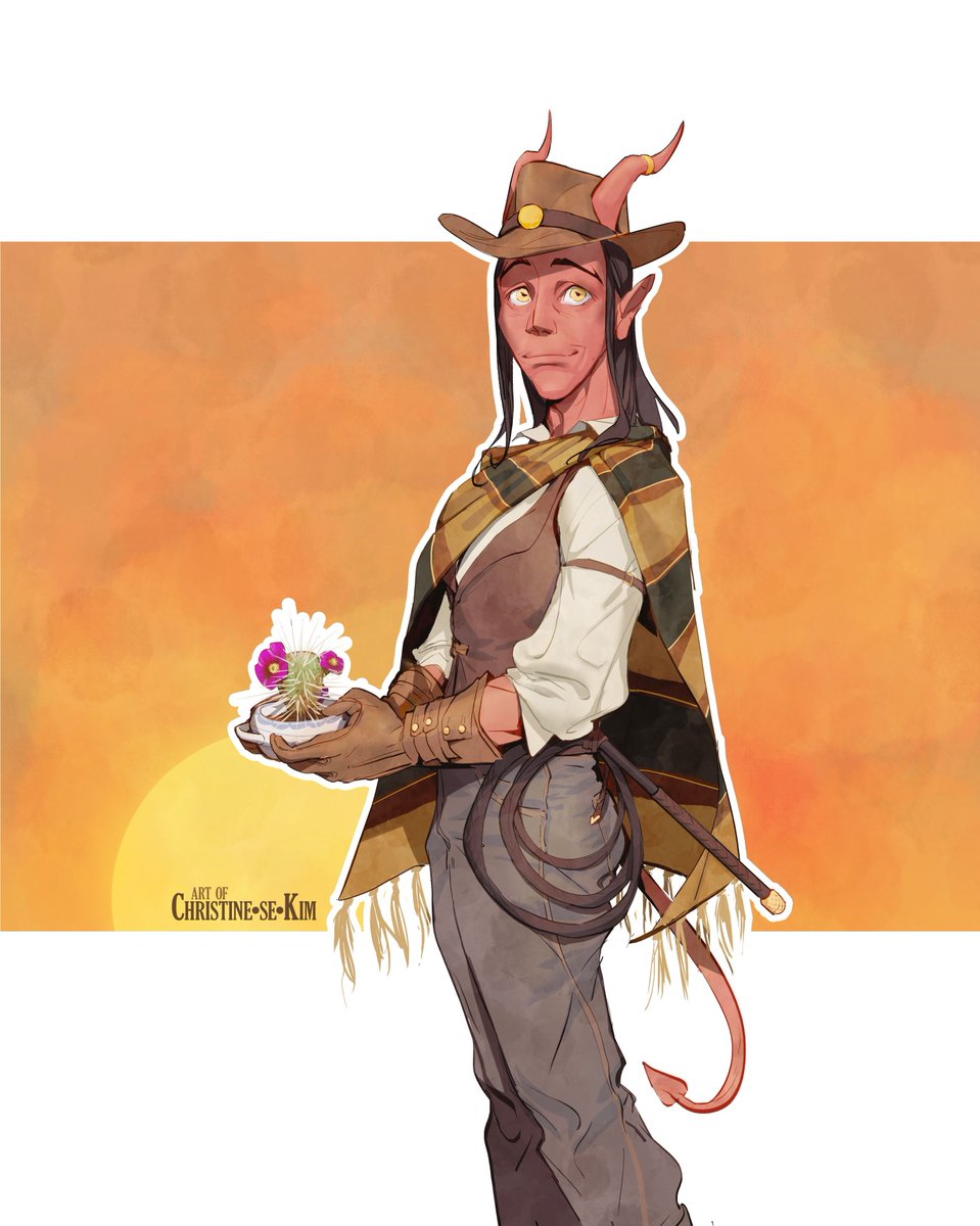 🤠 standalone art for a cowboy d&amp;d commission. which do you prefer??

#art #characterdesign