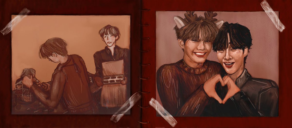 happy holidays <a href="/jetzki222/">jetzki22 ⋆⭒˚.⋆</a>!! here's gyubrik decorating gingerbread houses (and deer gyu) for you ♡