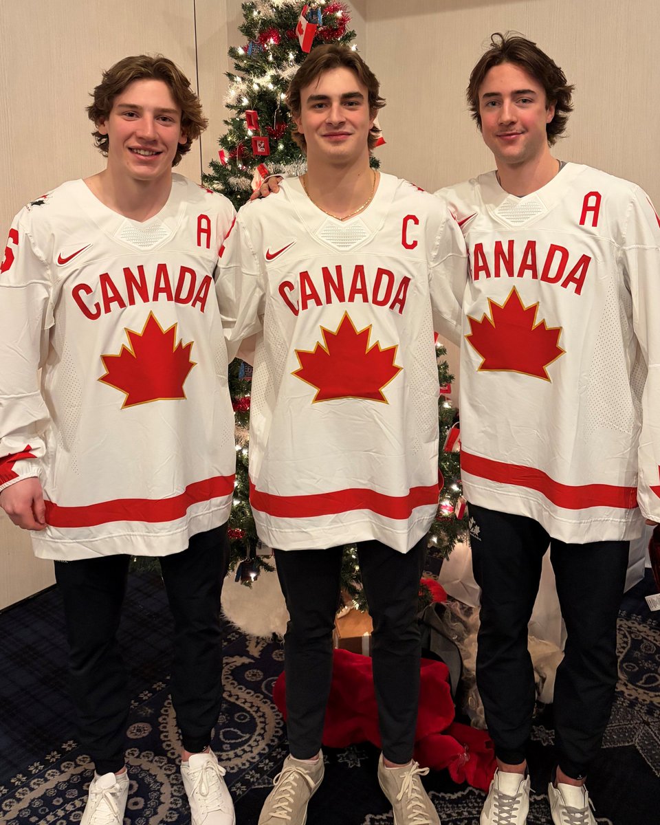 Meet the captains! / Voici nos capitaines! 🇨🇦  

C: Porter Martone (<a href="/OHFHockey/">Ontario Hockey Federation</a>)
A: Cole Beaudoin (<a href="/HEOhockey/">Hockey Eastern Ontario</a>)
A: Harrison Brunicke (<a href="/HockeyAlberta/">Hockey Alberta</a>)

#WorldJuniors | #MondialJunior