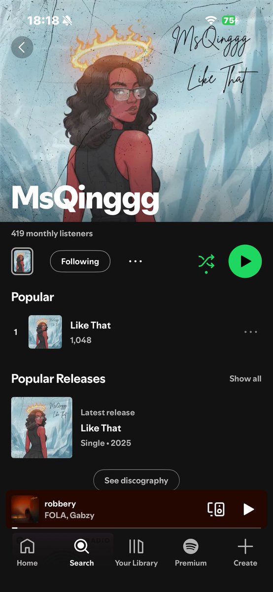 QingTheCreator_'s tweet photo. Merry Christmas and congratulations to me on 400 monthly listeners and 1k streams on my debut single “Like That” https://t.co/TBt0lUJRG6
