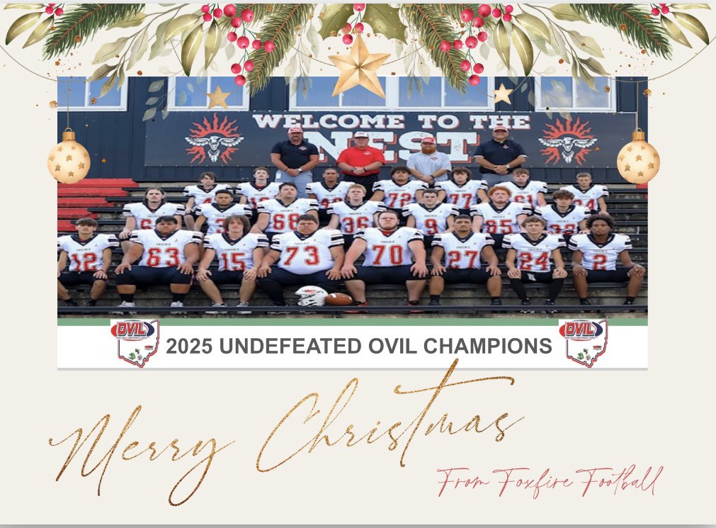 Merry Christmas 🎄 from our football 🏈 family to yours! #TogetherWeRise <a href="/FoxfireAth2024/">Foxfire Athletics</a> <a href="/FoxfireK12/">Foxfire Schools</a>