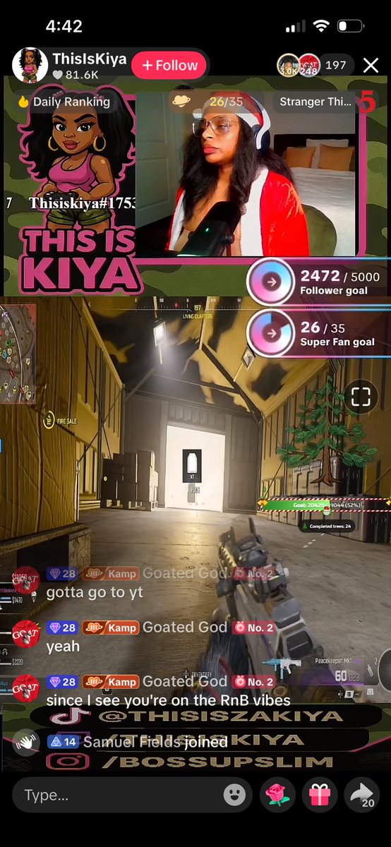 Bossupslim's tweet photo. Hit 200 people sitting, watching me at once tonight.

12k views total this Christmas Eve. 

W stream Zakiya, keep going. You’re making yourself proud. 💪🏾❤️ https://t.co/KIipxfVAtA
