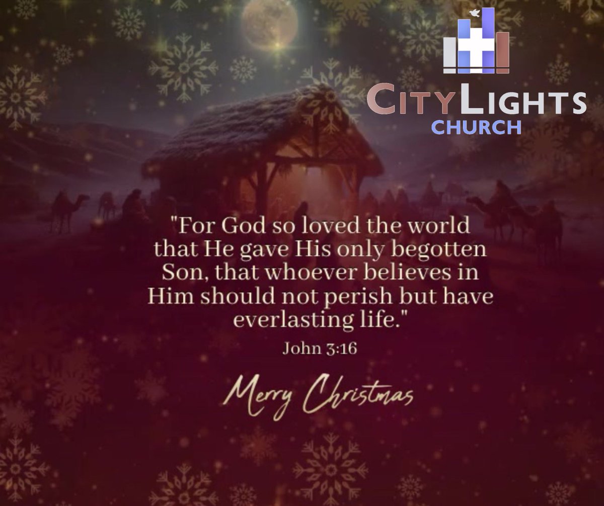 citylightsca's tweet photo. Merry Christmas!! 
John 3:16-17
“For this is how God loved the world: He gave his one and only Son, so that everyone who believes in him will not perish but have eternal life. God sent his Son into the world not to judge the world, but to save the world through him.” https://t.co/ntdBcy3Kd8