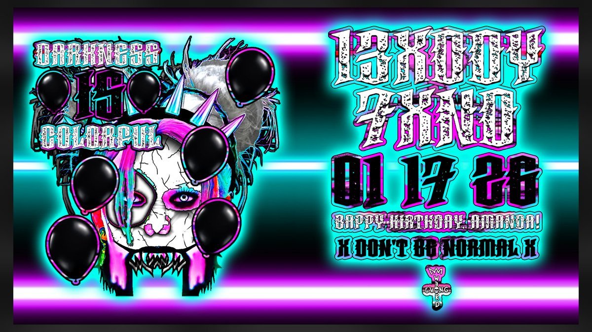 💙 DARKNESS IS COLORFUL 💖

🖤🖤🖤🖤🖤🖤🖤🖤🖤🖤🖤🖤🖤

BIRTHDAY PARTY x 01 17 26 

🖤🖤🖤🖤🖤🖤🖤🖤🖤🖤🖤🖤🖤

#BADDYLAND x #WWE2K25