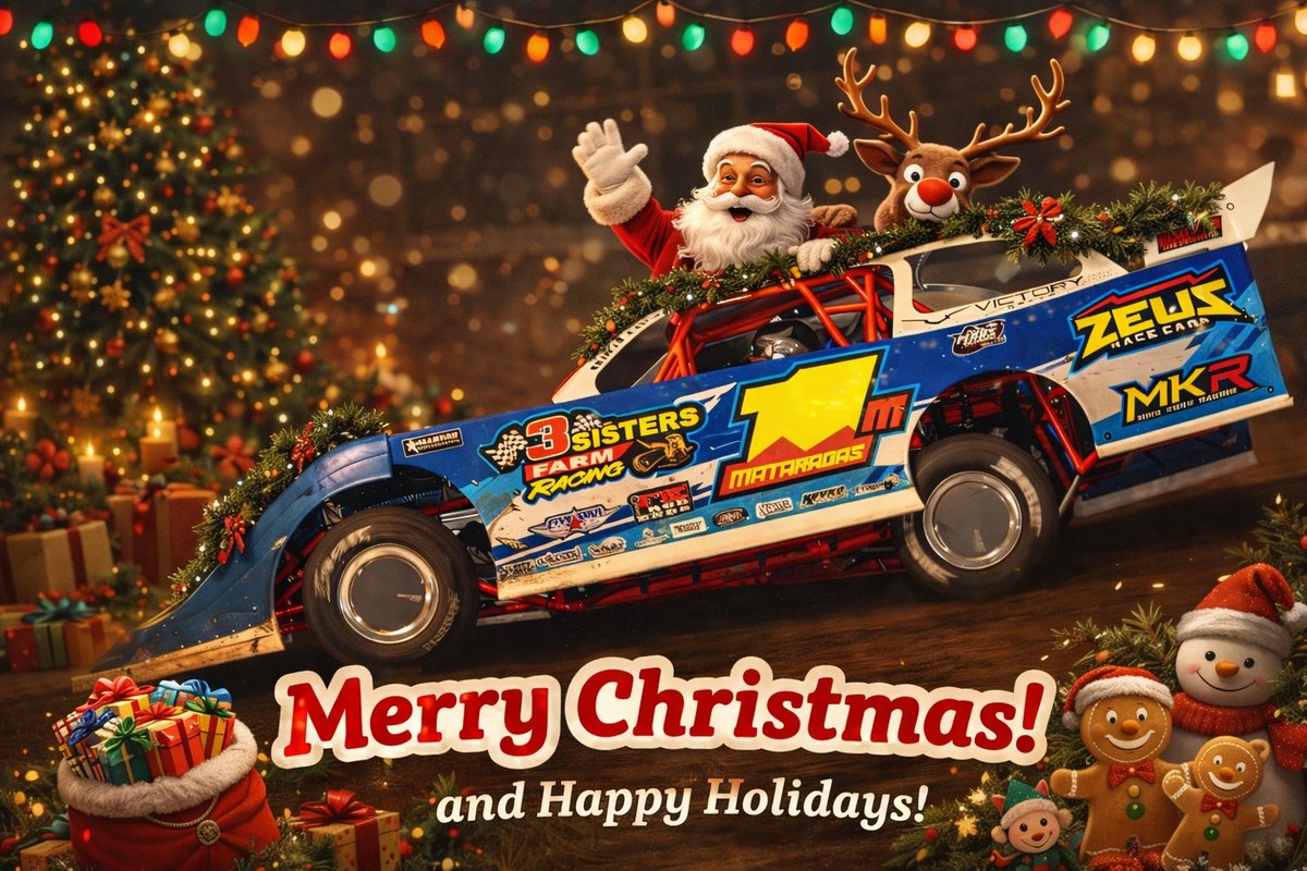 Merry Christmas from 3 Sisters Farm Racing and Mike Mataragas. Here’s to an exciting 2026 race season! 🎄🎅🏁