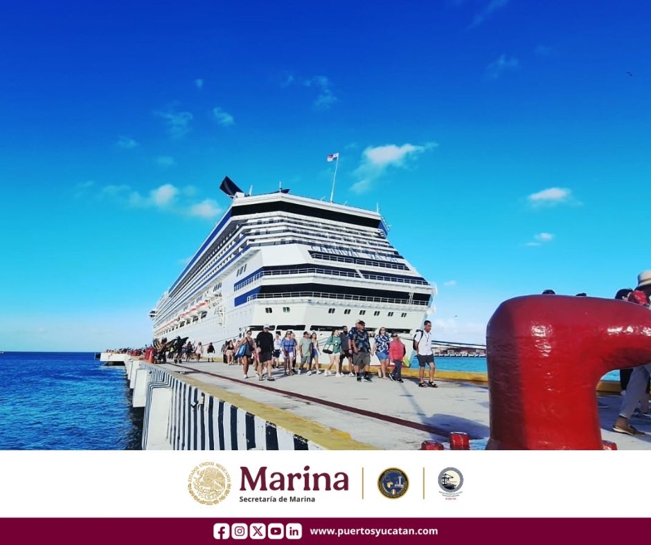 Navidad con arribo de #Crucero en #PuertoProgreso, con el atraque del Carnival Valor a las 7:37 h, procedente de Cozumel, viajan a bordo 4,740 visitantes: 3,614 pasajeros y 1,126 tripulantes; con programación de zarpe a las 16:00 h, con destino a New Orleans.

<a href="/SEMAR_mx/">SEMAR México</a> <a href="/CGPMM2/">Unidad de Puertos y Marina Mercante</a>