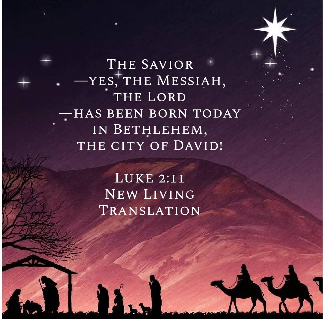 jamesgeorge's tweet image. The Savior—yes, the Messiah, the Lord—has been born today in Bethlehem, the #CityOfDavid !
📖Luke 2:11 NLT

For today in #Bethlehem a Rescuer was born for you.
He is the Lord YAHWEH, the Messiah.
📖TPT

#YourSavior is born today in David’s city.
He is Christ the Lord.
📖CEB