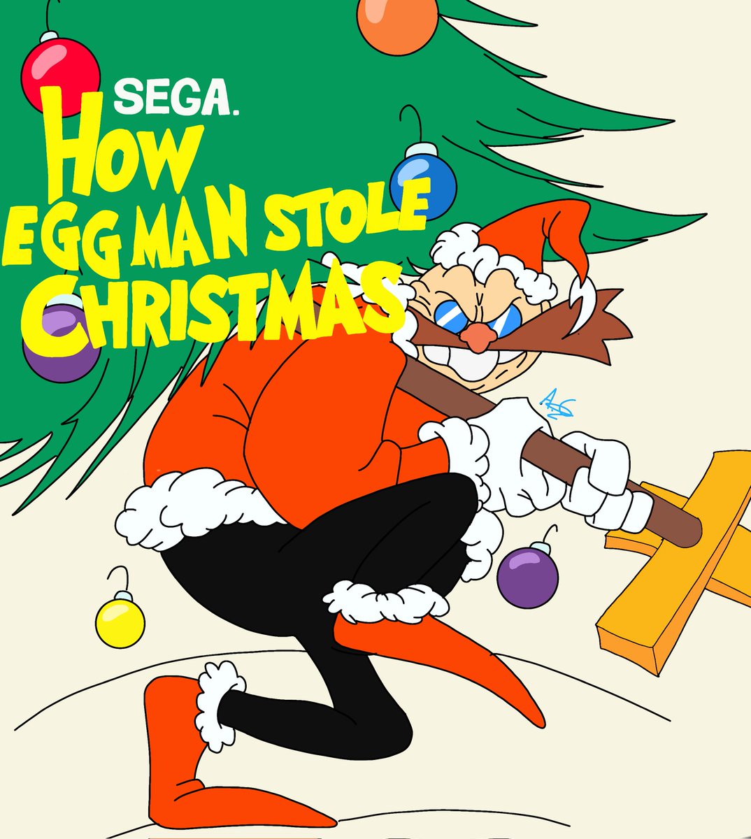 AnimationGamin_'s tweet photo. Merry Christmas 🎄🎅
You're a mean one Mr.Eggman 
#SonicTheHedgehog #sonicfanart #eggman #outcomememories #Christmas2025 #Christmas #MerryChristmas #Grinch https://t.co/Cq6526tr2o