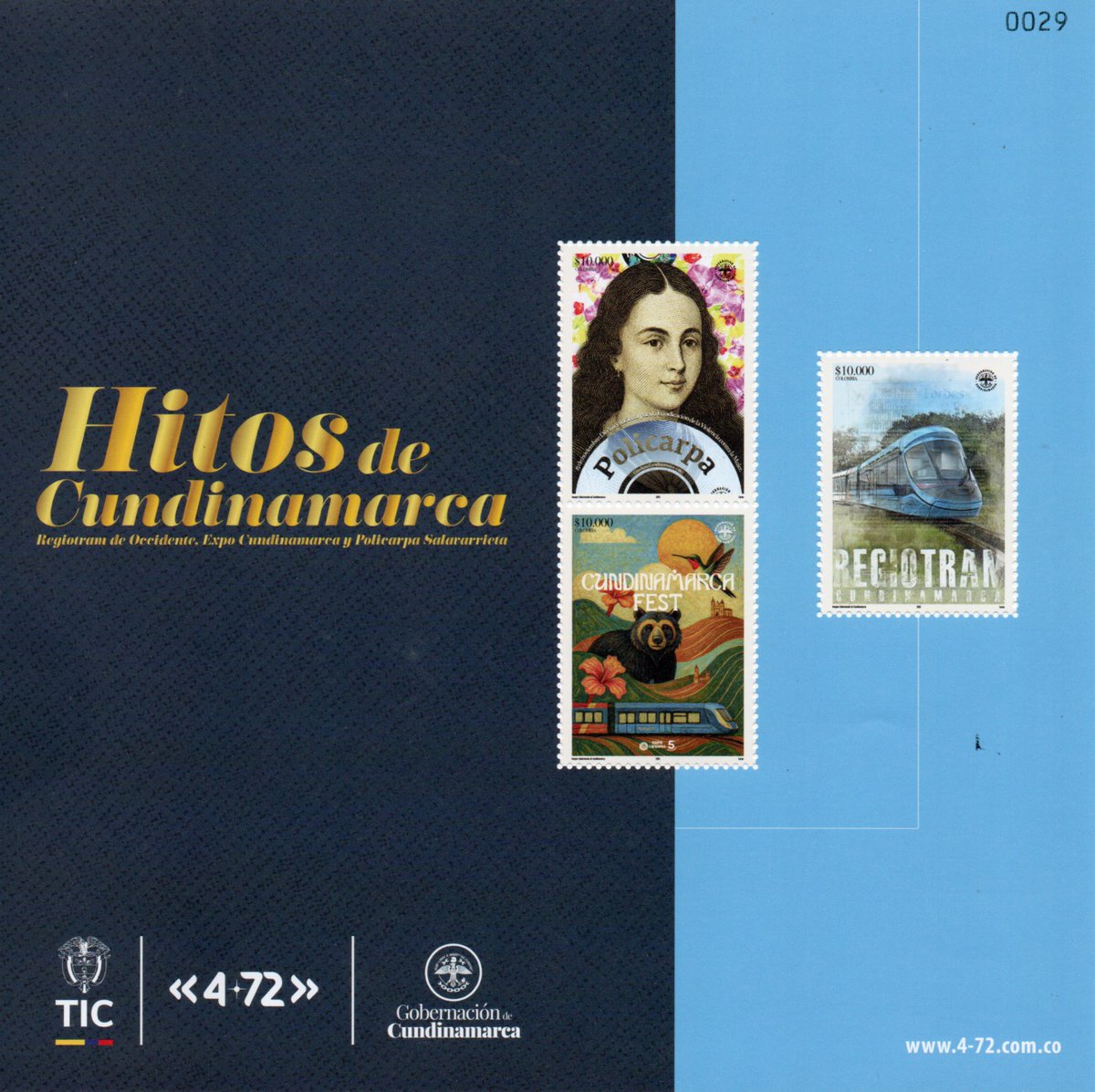 Emisión postal colombiana <a href="/Ministerio_TIC/">Ministerio TIC</a> y <a href="/472Colombia/">4-72</a> que destacar tres hechos importantes, en la historia del departamento de Cundinamarca. bit.ly/3MSkMmw