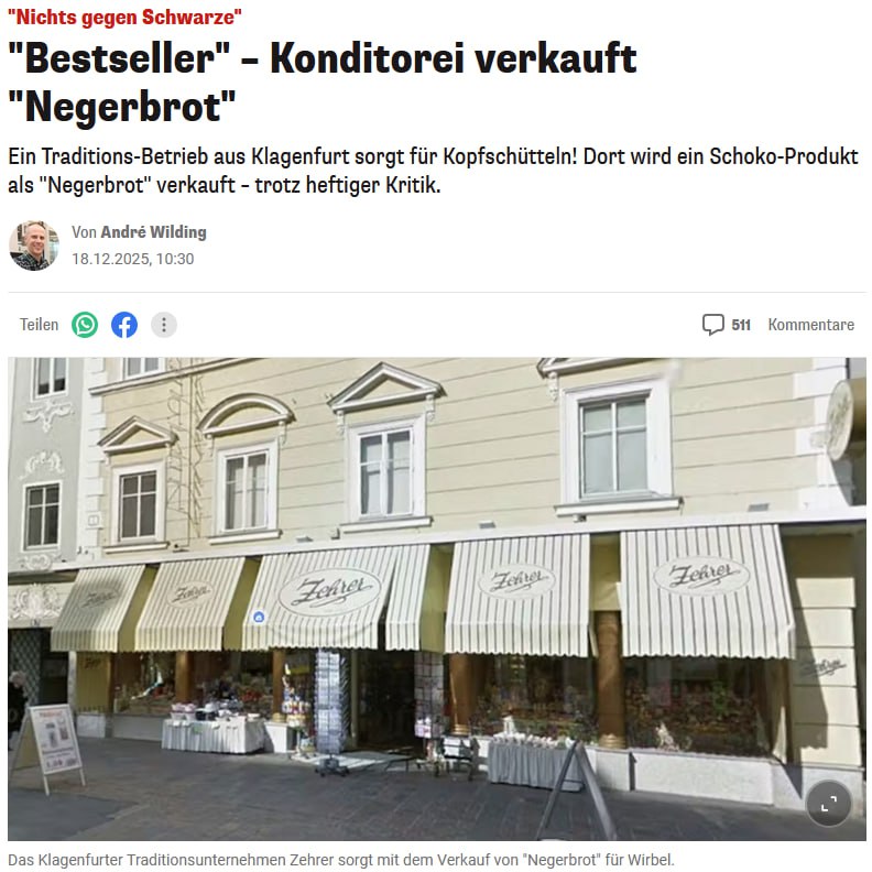 Die Österreicher haben die Gängelung durch Mikrominderheiten und Gestörte satt.

Damit man auch morgen noch herzhaft ins #Negerbrot beißen kann - Traditionen bewahren!
