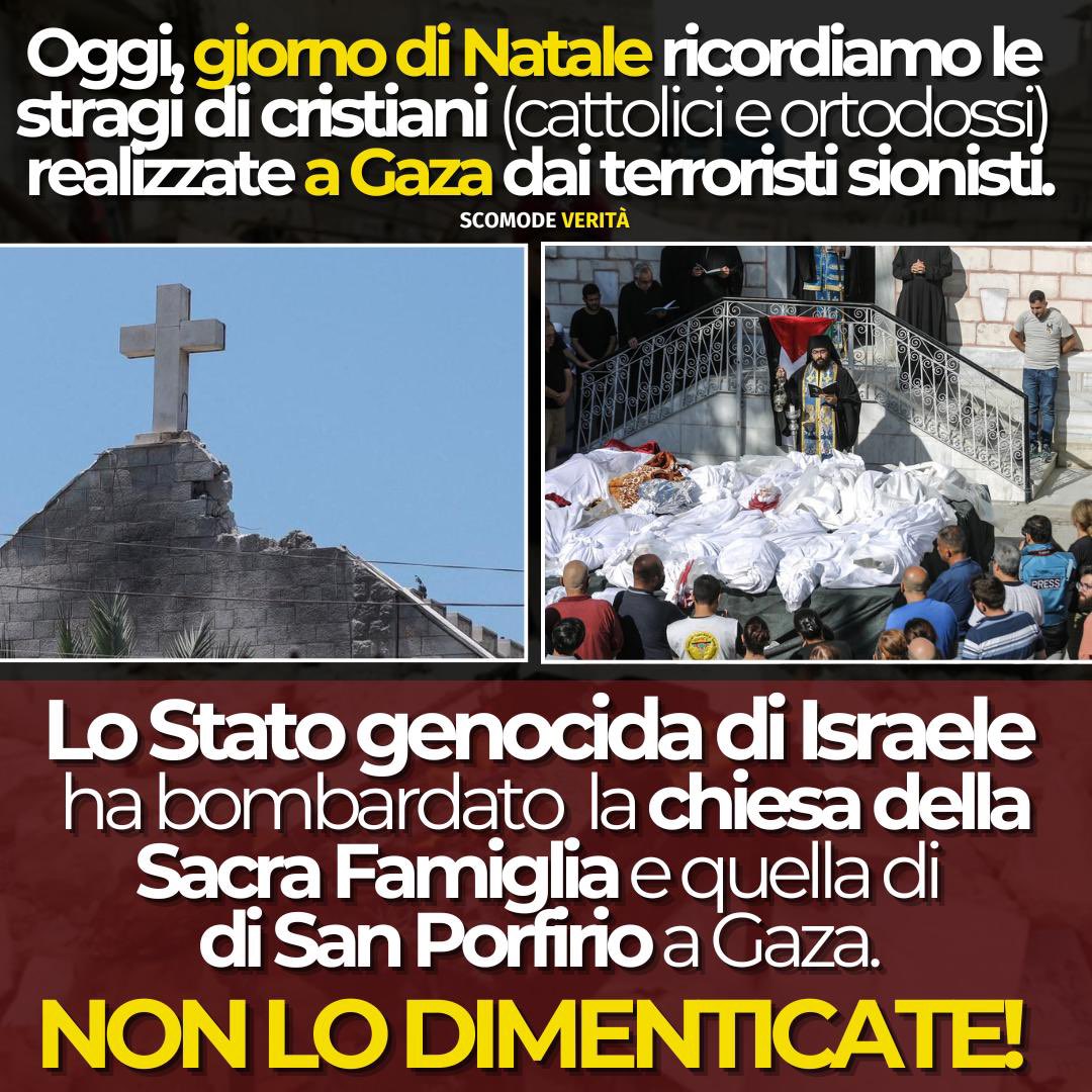 ale_dibattista's tweet photo. Lo dimentichiamo, ma lo Stato genocida di Israele ha deliberatamente bombardato le chiese. Leggete qui 👉 https://t.co/ncNrcTpN8D e iscrivetevi al mio canale Substack https://t.co/cn2TgACDl0