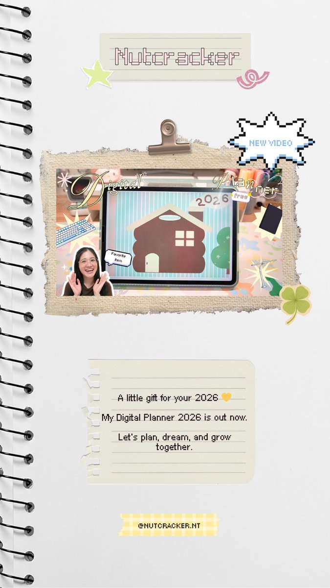 nut_haha's tweet photo. Free digital planner 2026🏡

มาในธีม home สุด cozy หวังว่าทุกคนจะชอบนะฮับ วาดเองทุกหน้าาาา ตั้งใจมากๆค้าบ 💌

วิธีใช้และ link download อยู่ในคลิปเลยค้าบ 🥨 

https://t.co/ifVPc8JyHR

#digitalplanner2026 #digitalplanner #planner2026 #Giveaway https://t.co/tRaHXHqwHg