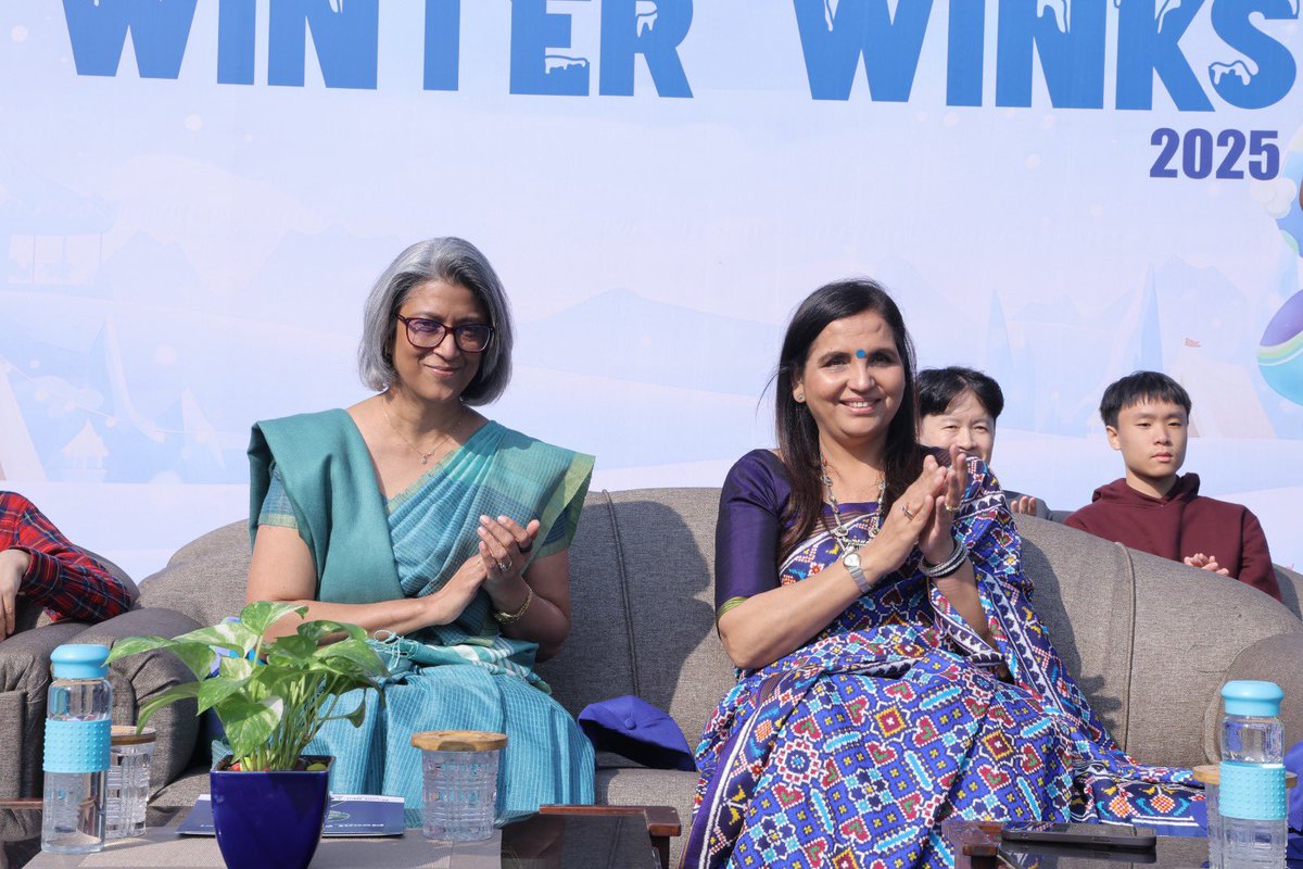 JyotiAroraMtAbu's tweet photo. Absolute honour to host H.E. Ms. Mahashini Colonné, Hon’ble High Commissioner of Sri Lanka to India, as Chief Guest at Winter Winks 2025, the Annual Winter Festival of @MtAbuSchool Delhi.

Grateful for the gracious presence and insightful interactions, reflecting the enduring spirit of Indo–Sri Lankan friendship. A bright winter afternoon marked by celebration, warmth, and festive cheer. 🇮🇳🤝🇱🇰✨☀️ @Mahishini @SLinIndia