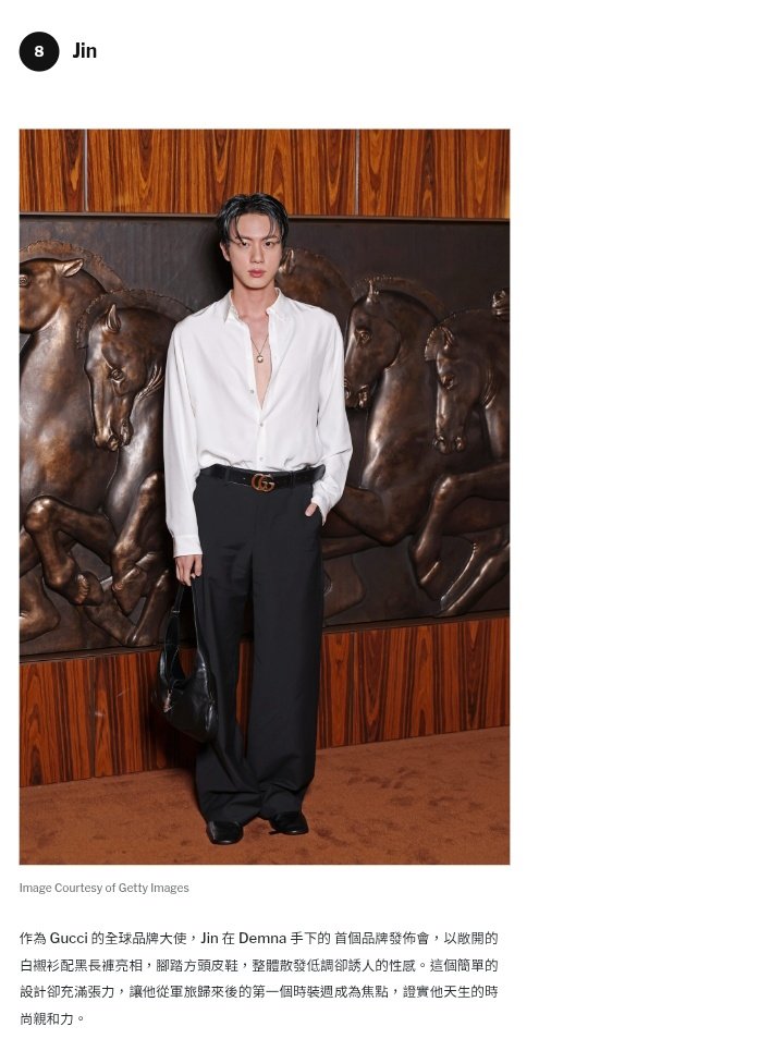 JIN has been selected as the 8th Best Dressed Asian Male