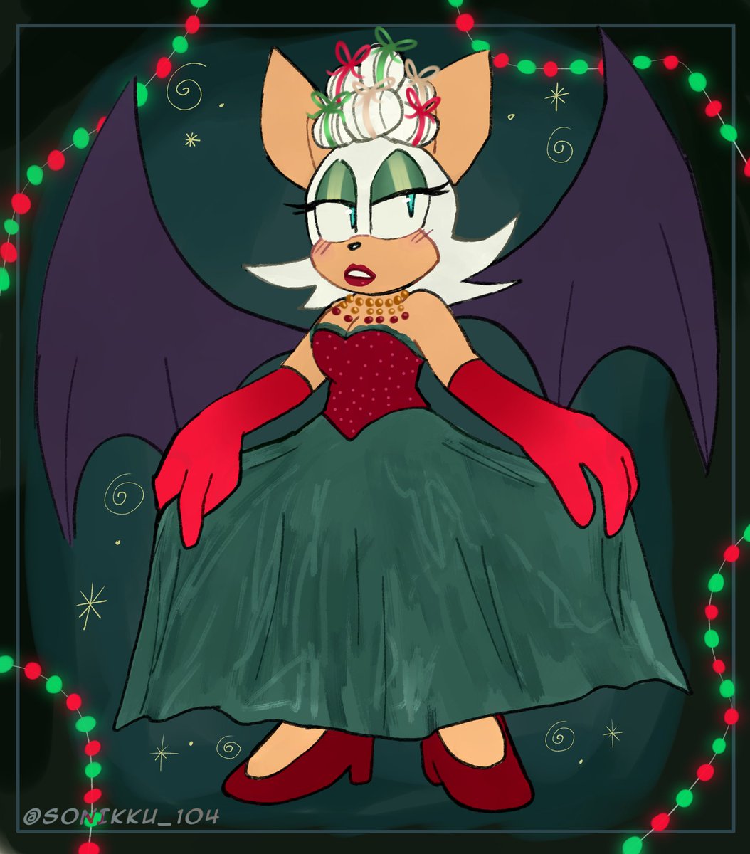 Merry christmas, everyone! 🎄✨I was watching The Grinch and I decided to draw rouge as my favorite iconic diva. 
#SonicTheHedgehog #MerryChristmas2025 #RougeTheBat #TheGrinch