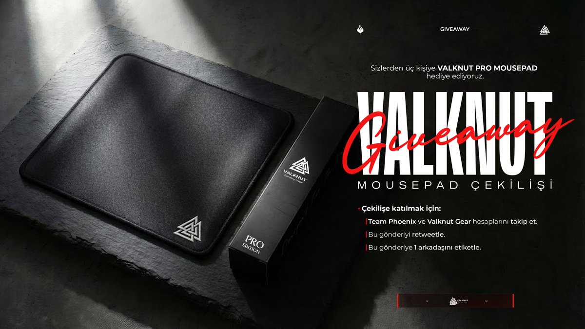 🎉 YENİ YILA HEDİYELERLE GİRİYORUZ! 🎉

Sizlerden 3 kişiye, Valknut Gear x Team Phoenix iş birliğiyle VALKNUT PRO MOUSEPAD hediye ediyoruz!

Katılmak için:
⭐️ Bizi ve <a href="/valknutggear/">Valknut Gaming Gear</a> hesaplarını takip et
⭐️ Bu gönderiyi RT’le
⭐️ Yoruma bir arkadaşını etiketle

📅 Sonuçlar: