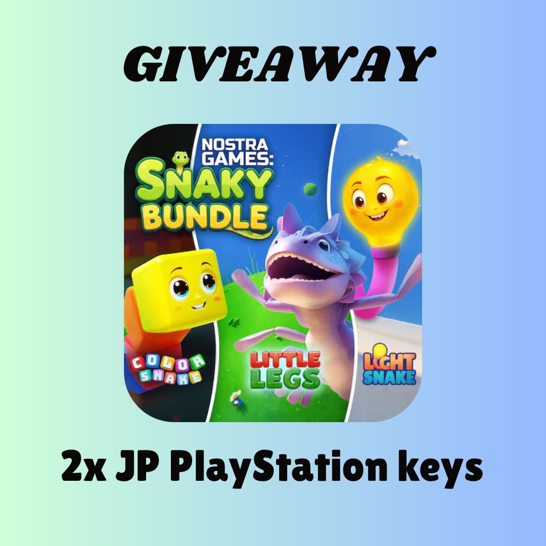 GamingInsights1's tweet image. 🎮 ** Giveaway Snaky Bundle  ** 🎮 

We’re giving away: 
✨ 2x JP PlayStation Keys

How to Enter:
1️⃣ Like this post 💙 
2️⃣ Retweet ♻️ 
3️⃣ Follow: 
  - @nostra_games_
  - @GAMWAREDUTCH
  - @GamingInsights1
Winners Announced 12/27/25

#Winners #Snaky #Bundle #NA #Sony #Platinum