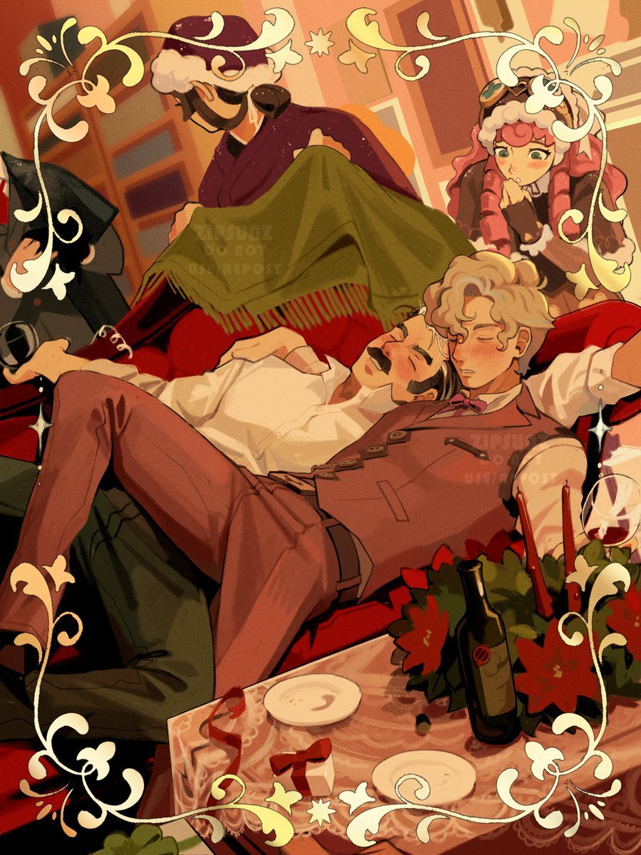 london christmas, four years later 🎄🍷

my secret santa gift for <a href="/hyptolovian/">elaine 🌧️</a> !!

#tgaa #aceattorney #dgs