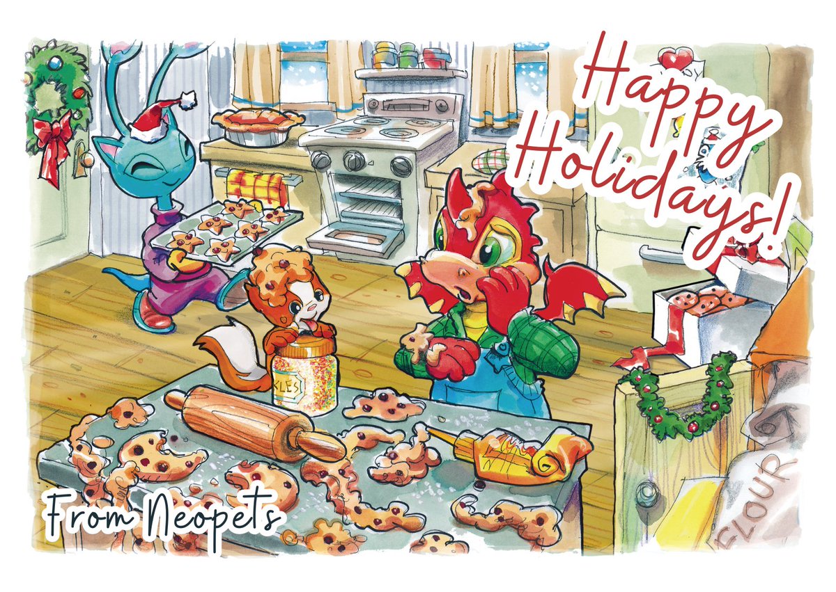 Happy Holidays from Neopets! 🎁🍪 We hope everyone has a safe and happy Winter Starlight Celebration with their pets, loved ones and neofriends! ⭐🎄

#neopets #christmas #happyholidays #2000sthrowback #retrogaming